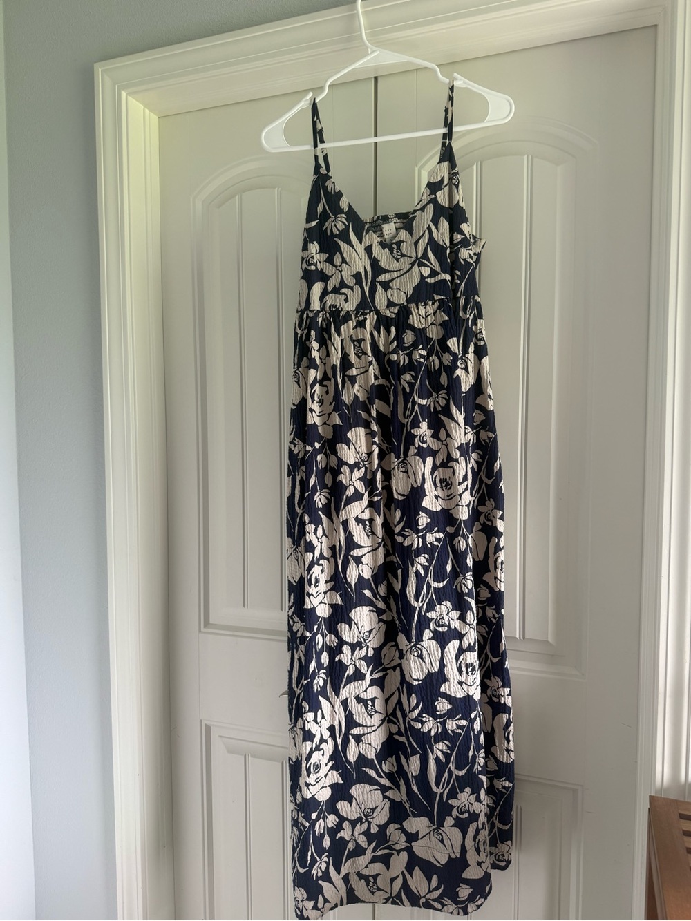 a new day Navy and Cream Floral Spaghetti-Strap Maxi Dress